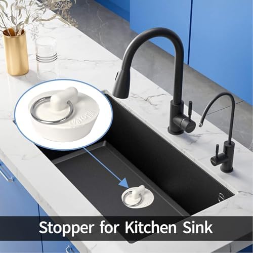 6 Sizes of Sink Stoppers, Bathtub Drain Stopper with Ring Suitable