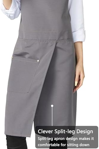 KITCHIEF Pottery Apron Split Leg,Cross Back Chef Apron with