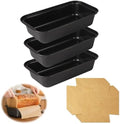HUAKENER Loaf Pan with Liners Set, 3 Pack Loaf Pan with100 PCS Loaf