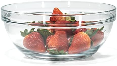 Red Co. 4.2 Quart Fully Tempered Clear Glass Mixing and Prepping Bowl