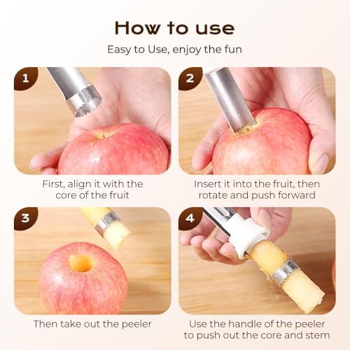 2 in 1 Apple Corer and Peeler, Apple Peeler Corer Slicer All in One