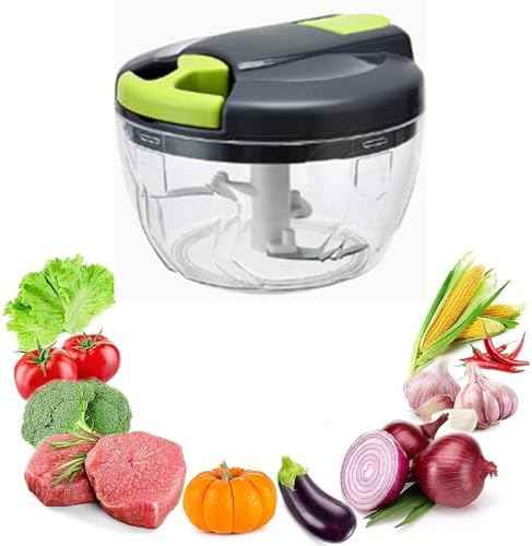 Manual Food Processor Vegetable Chopper, Hand Pull String Garlic