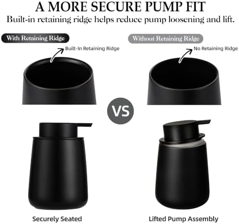 Enra Black Soap Dispenser, Ceramic