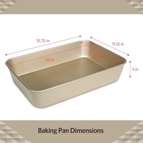 Glad Baking Pan Nonstick - Oblong Metal Dish for Cake and Lasagna