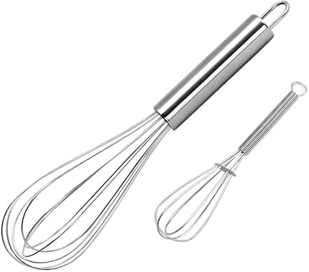 10 inch Stainless Steel Whisk, 5 inches for mixing small amounts of