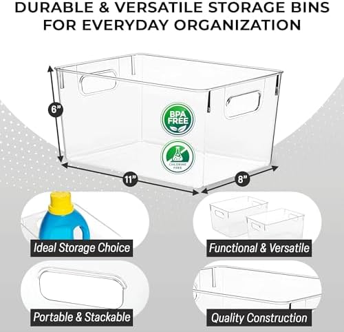 ClearSpace Clear Plastic Storage Bins, Pantry Organizers