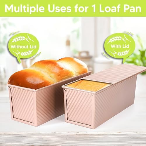Pullman Loaf Pan with Lid, 12.5" x 4.65" 2.2 lb Nonstick Carbon Steel