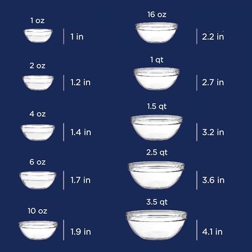 Anchor Hocking 10 Piece Mixing Bowl Set, Nesting Serving Bowls &