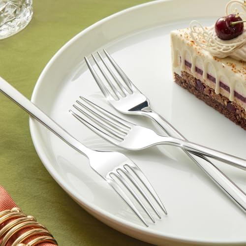 KINGSTONE 4-Piece 6.7-Inch Salad Forks, 18/10 Stainless Steel Dessert