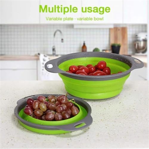 Foldable Silicone Strainer Colander - Collapsible Kitchen Drain