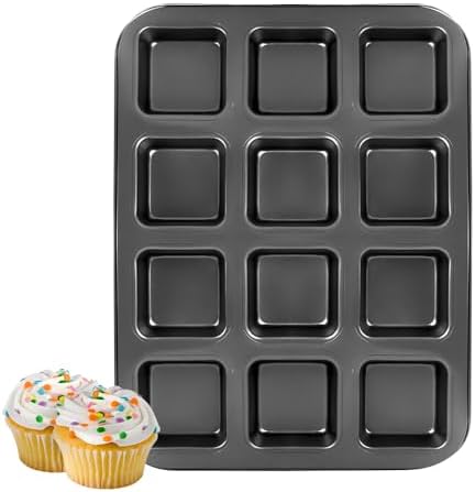 12 Cup Muffin Cupcake Pan, Nonstick Mini Muffin Baking Pan, 12 Cavity