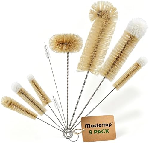 9 Pieces Bottle Brush Set - Long Water Bottle and Straw Brush Cleaning