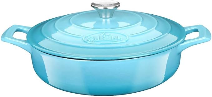 La Cuisine Enameled Cast Iron Braiser Sauté Pan Shallow Dutch Oven by LaCuisineforlife