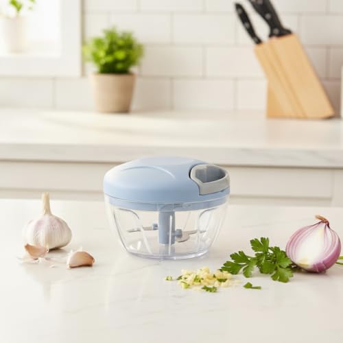 Multipurpose Manual Pull-String Chopper for Garlic, Herbs & Veggies