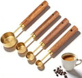 Gold Measuring Spoons Set of 4, Stainless Steel Coffee Measuring Scoop