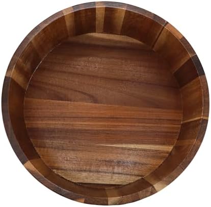 Elama 9.75 x 4 Inch Straight Sided Acacia Wood Salad Bowl, Large