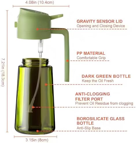 2 Pack 16oz Glass Olive Oil Sprayers
