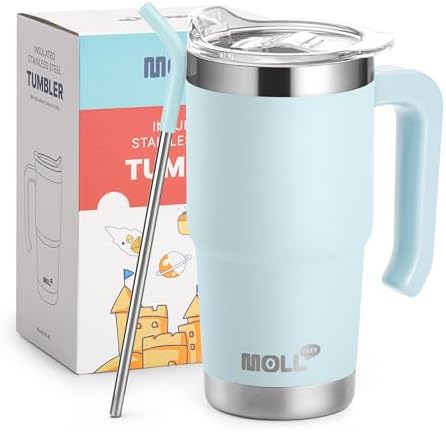 16 oz Stainless Steel Insulated Tumbler Cup with Lid and Straw