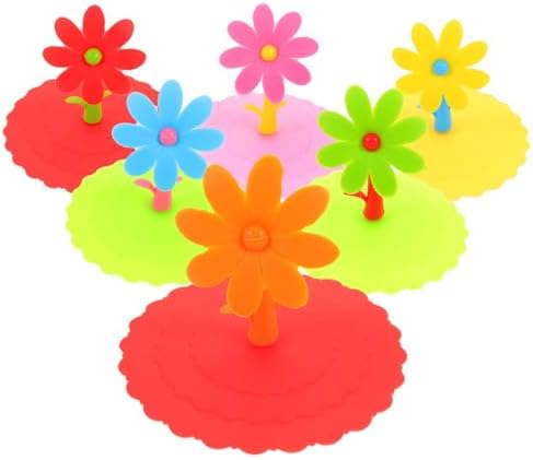 Unomor Flower Silicone Mug Covers, 6-Piece Set