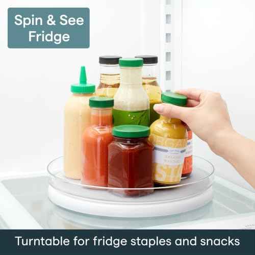 YouCopia FridgeView Fridge Turntable, Lazy Susan Organizer for Refrigerator Storage, 11” , White