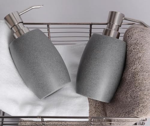 Clasin Home Resin Soap Dispenser, 12 Oz, 2 Sets Gray