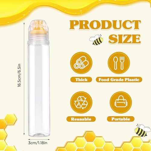 5 Pack Honey Plastic Bottles Mini Squeeze Containers Jars for Sauces