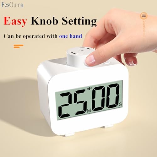 Digital Kitchen Timer with Countdown/Countup, Rotating Knob
