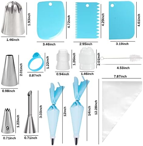 Makmeng Piping Bags and Tips Set - 50Pcs Cake Decorating Supplies Kit