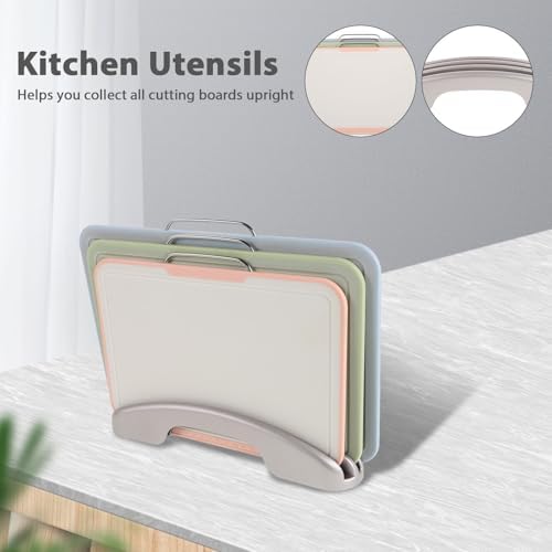 Kitchen Cutting Board Set with Stand, Plastic PP Prep Boards