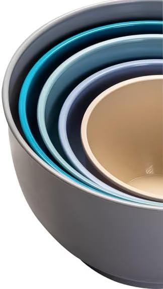 10-Piece Plastic Mixing Bowl Set with Lids, 5.12 to 0.91 qt