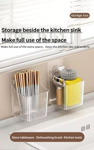 Wall Mount Organizer Bins, 6 Pack, Clear