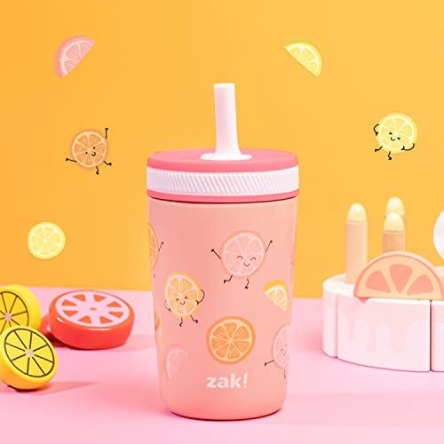 Zak Designs Happy Fruit Kelso 12oz Stainless Steel Leak-Proof Toddler