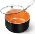 MICHELANGELO 4 Quart Saucepan with Lid - Ultra Nonstick Sauce Pan with