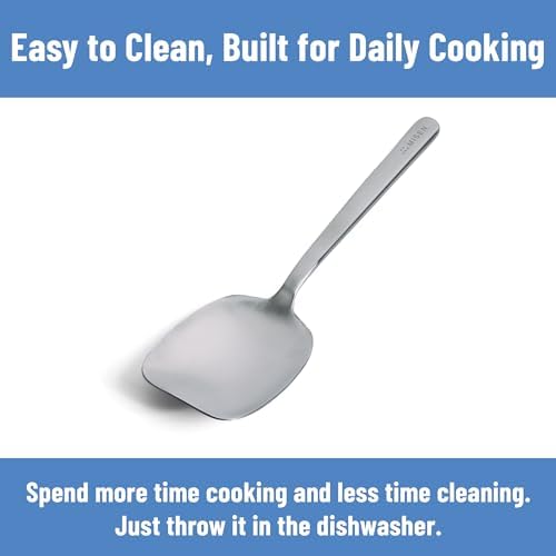 Misen Scraper Chef Spoon – Stainless Steel Cooking Spoon and Spatula
