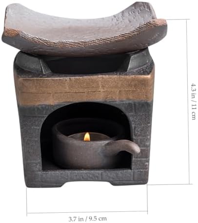 Ceramic Tea Stove Warmer with Non-Slip Base Retro Four-Square Design