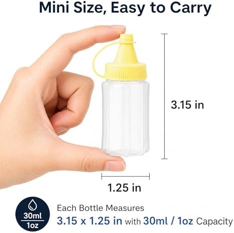 8 Pcs Mini Ketchup Squeeze Bottles 1 OZ Condiment Bottle Mini Sauce