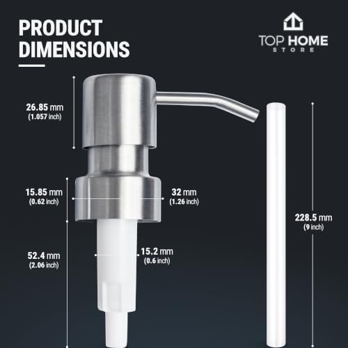 Bathroom Countertop Soap Pump Heads, Brushed Nickel, 2-Pack