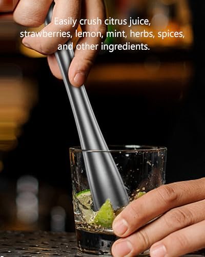 10 Inches Stainless Steel Muddler and Mixing Spoon for Cocktails, Bar