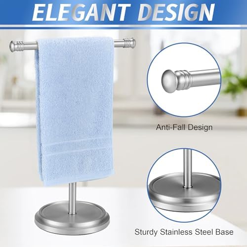Hand Towel Holder Stand, 14 Inch, Brushed Nickel