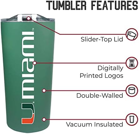 Miami Hurricanes NCAA 18oz Stainless Steel Insulated Tumbler BPA-Free