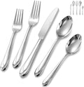 KEAWELL Premium Astra 20/45/65-Piece Silverware Set (65, Silver)
