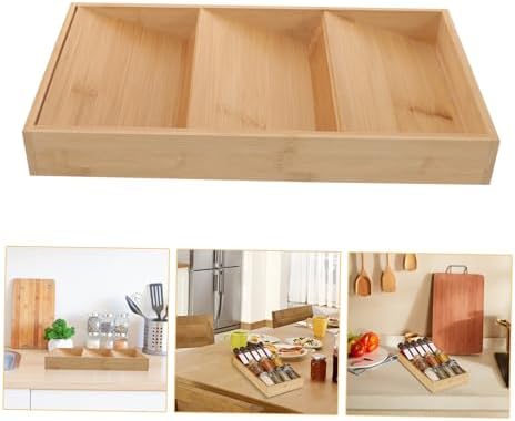 Bamboo Spice Rack Organizer, 3 Tier Drawer Shelf for Jars