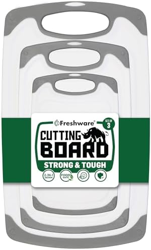 Freshware Cutting Boards for Kitchen, Chopping Board 3-Pack with