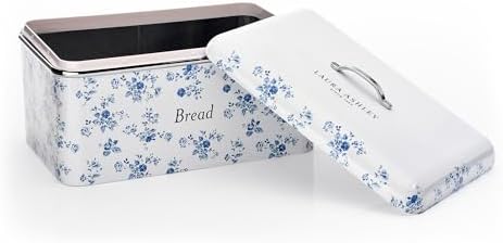 Laura Ashley China Rose Large Bread Box for Kitchen Countertop - Breadbox