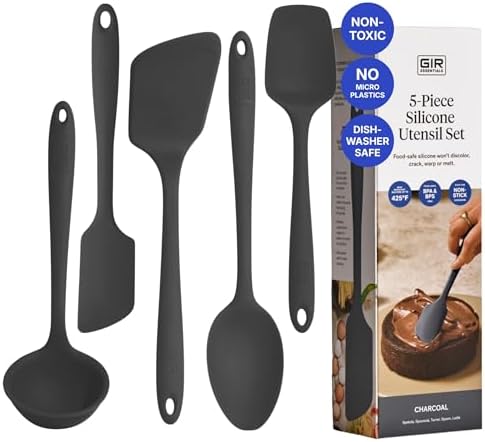GIR 5-Piece Silicone Kitchen Utensils Set, Charcoal