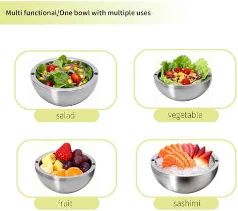 Dip Chiller Bowl 2 Pack- 35oz Large Capacity, Stainless Steel Insulated Party Ice Serving Bowl, Salad Pod for Parties Salsa, Guacamole, Condiments, Sauces, Food & Salad Hot or Cold