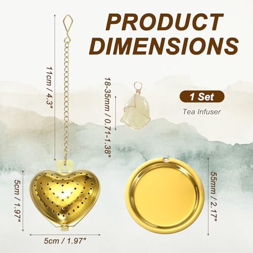 uxcell Cute Tea Infuser Ball Heart Shape Tea Infuser Citrine Strainer