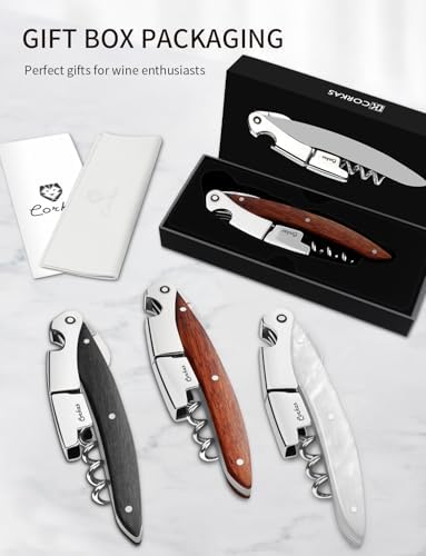 Wine Key - CORKAS Prestige Waiter Corkscrew with Rosewood Handle