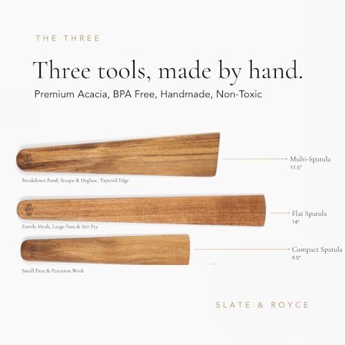 SLATE & ROYCE 3-Piece Acacia Wood Spatula Set
