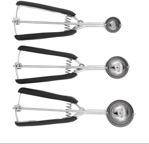 Ice Cream Scoop, 3Pcs Cookie Scoop Set, Stainless Steel Ice Cream